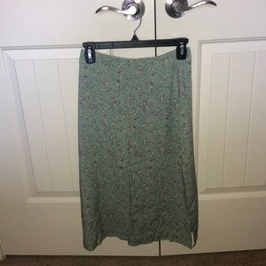Sage Green Midi Skirt. NEVER WORN. TAGS.